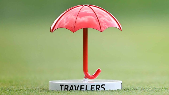 2026 Travelers Championship tee marker &mdash; TPC River Highlands, Cromwell, Connecticut