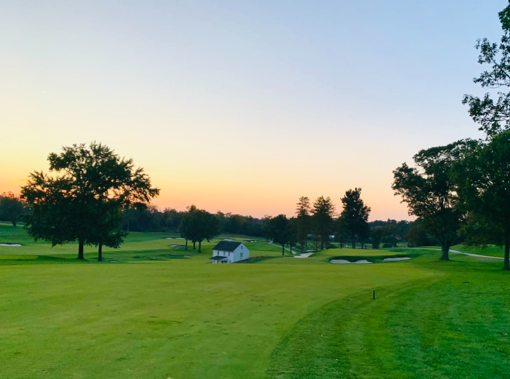Hole 7 at Aronimink at dusk