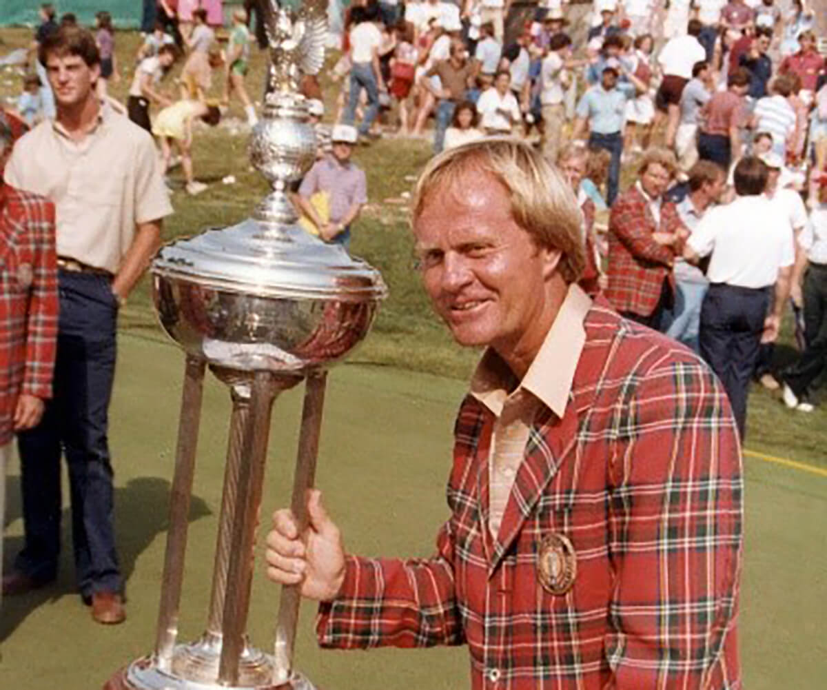 Jack Nicklaus wearing the tartan plaid jacket at Colonial