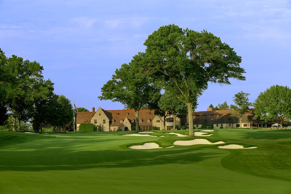 Aronimink Golf Club clubhouse from the fairway